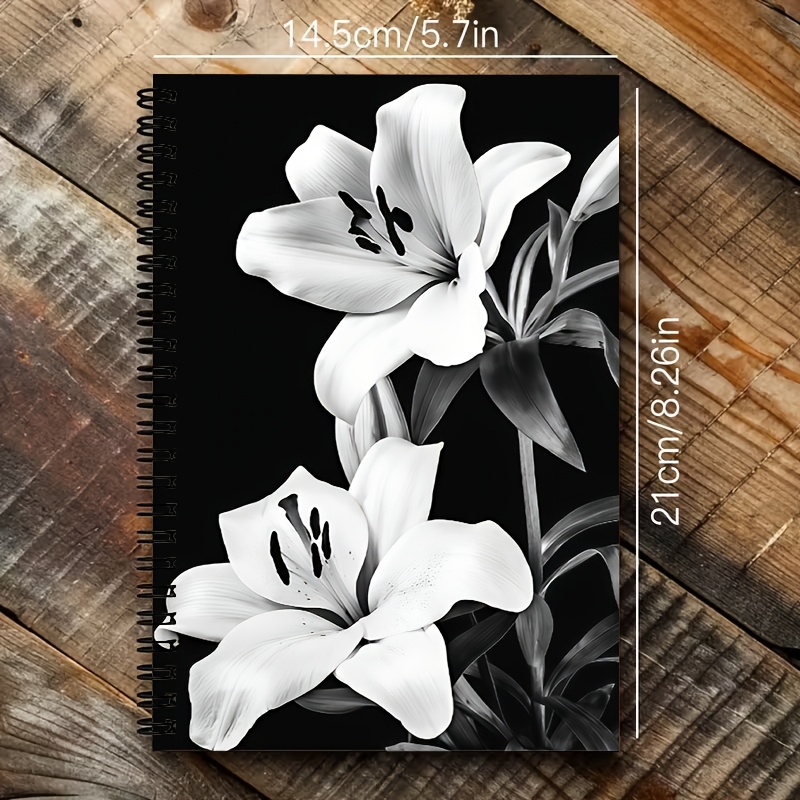 TEMU 1pc Elegant [2d]flat Design Notebook Journal, 5.7x8.26inch Lined 100 Pages Personal Organizers For Daily Planning, , Study Notes, Perfect Gift