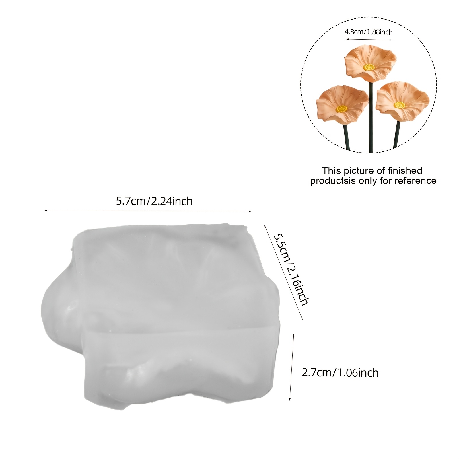 TEMU Dtoho Mini 3d Tulip Poppy Daisy Flower Molds Suitable For Epoxy Resin Casting, Diy Plaster Crafts, /korean Style Silicone Demolds For Resin