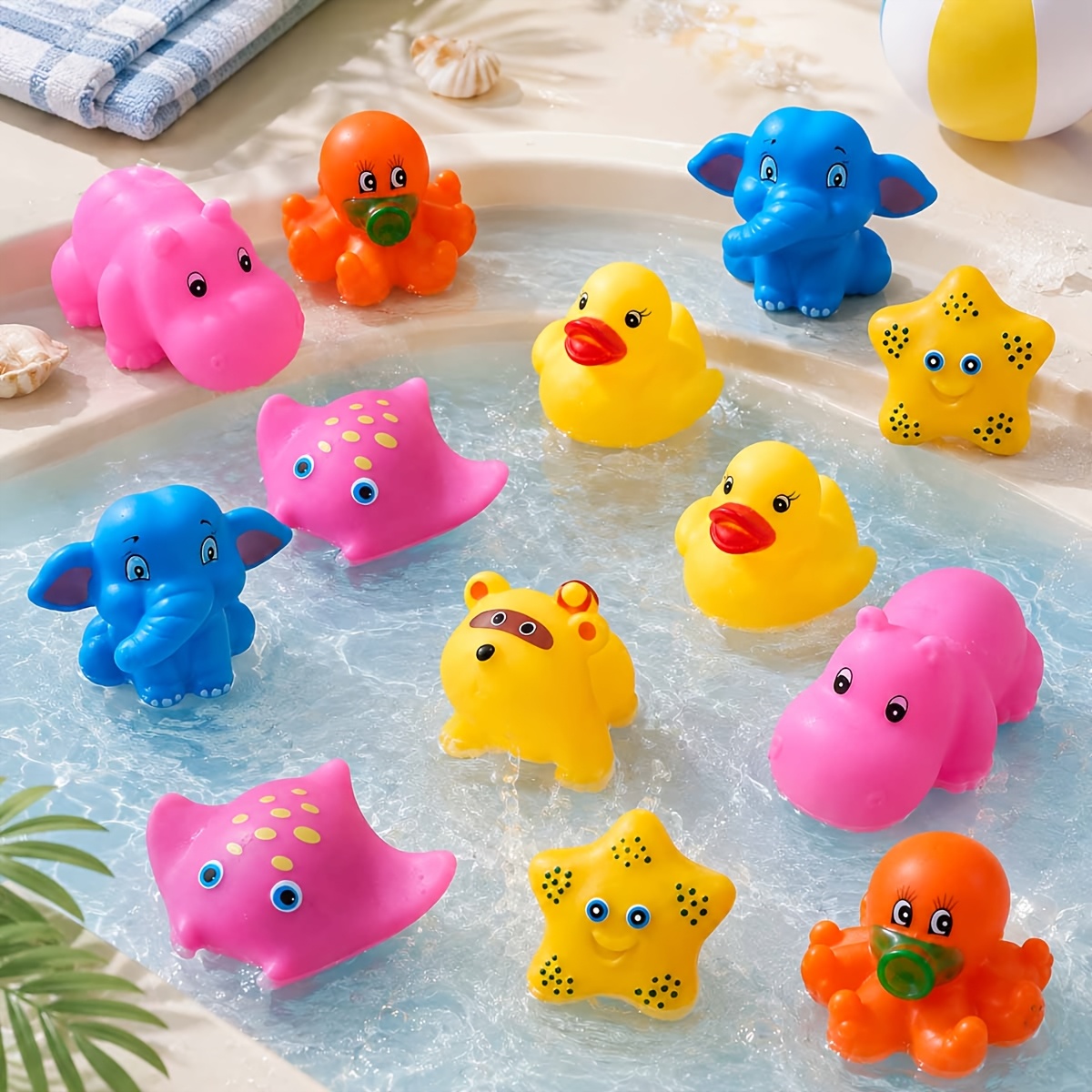 Bath Toys, Floating Rubber Toy Sets for Water Play