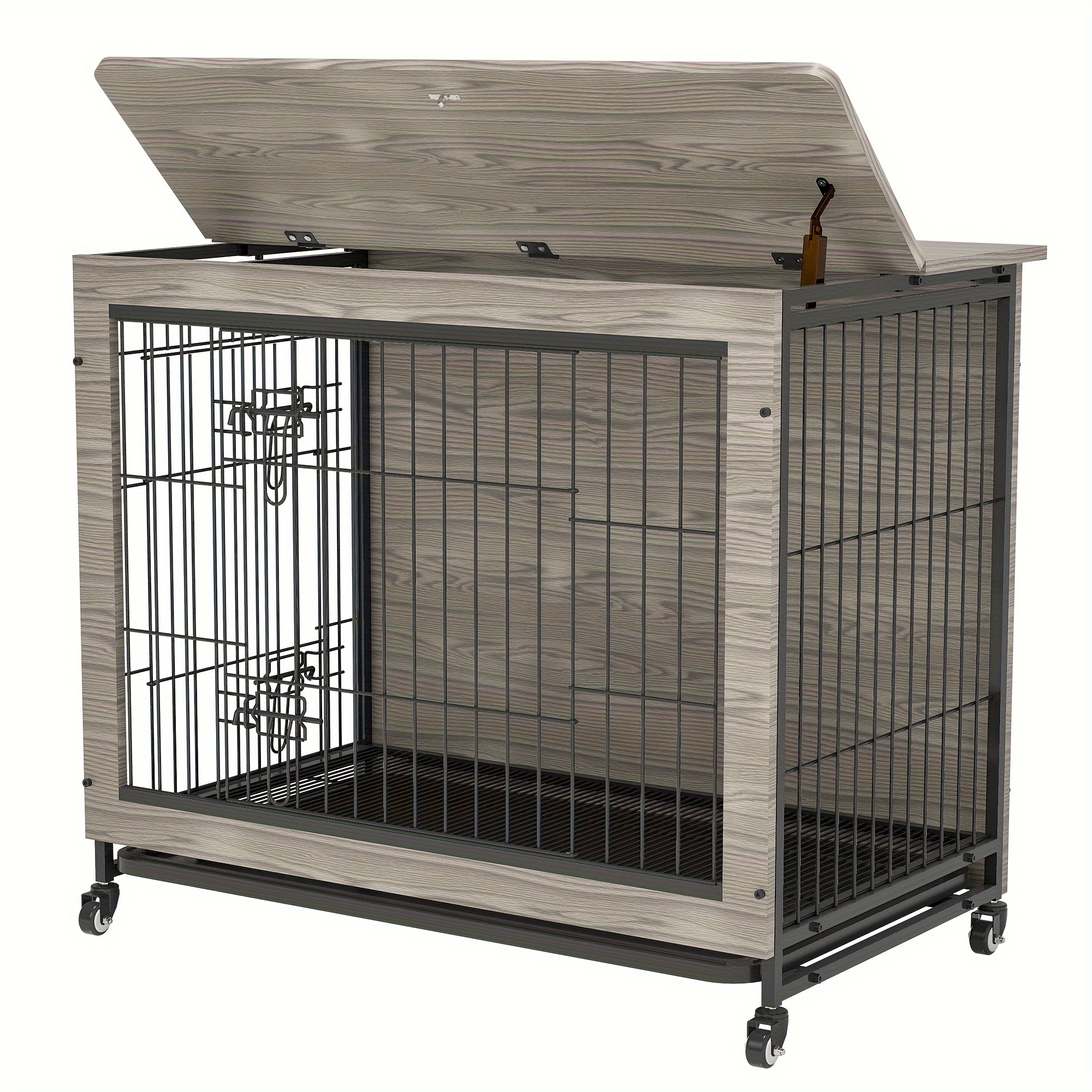 TEMU Dog , 38'' Duty Wooden Dog Kennel & For , Dog End , 38.3"l X 23.4"w X 32"h