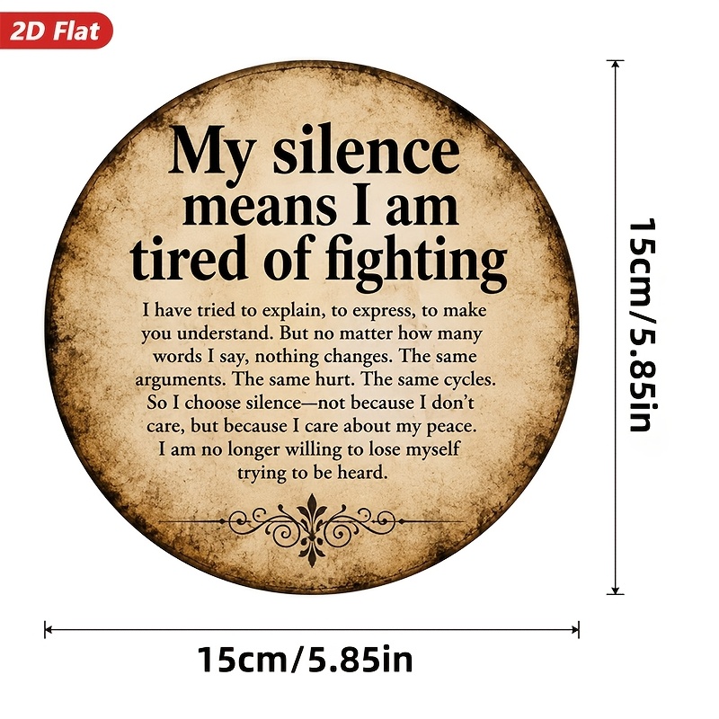 TEMU 2d Flat, 2d Flat Decoration, 1pc, Round Wooden Hanging Wall Sign, "my Means I'm Exhausted" Message, Vintage Style Home Decor, Rustic