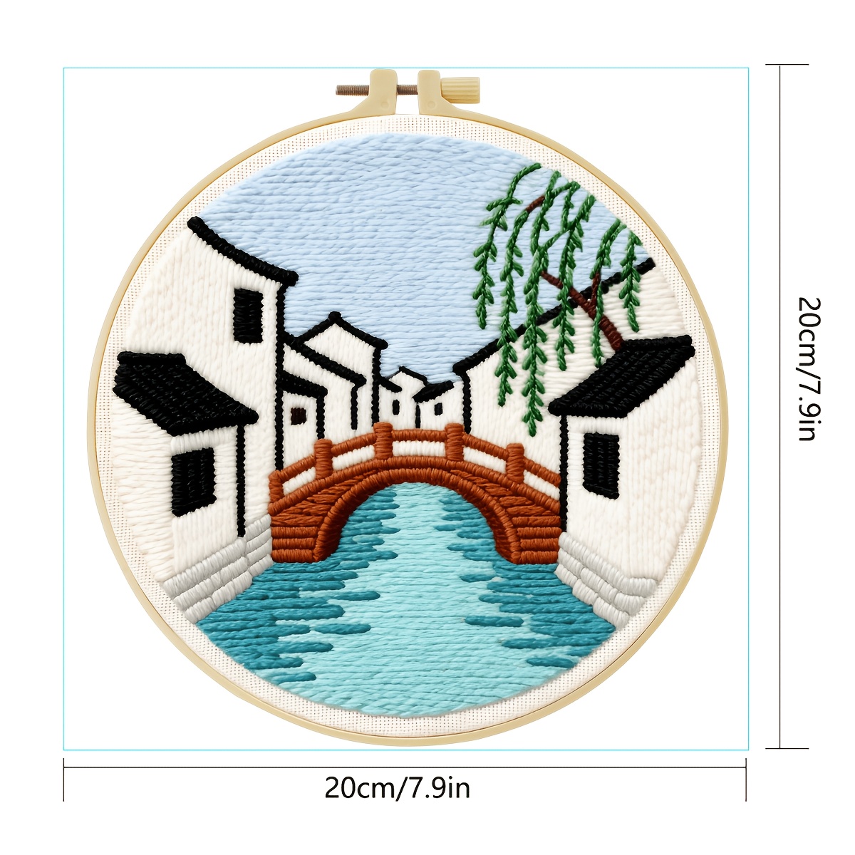 Punch Needle Embroidery Kit with 20x20cm Design