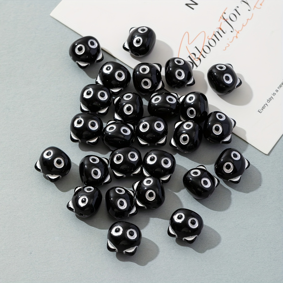 

20pcs Acrylic Cat Head Charms For Making - Bracelets & Necklaces