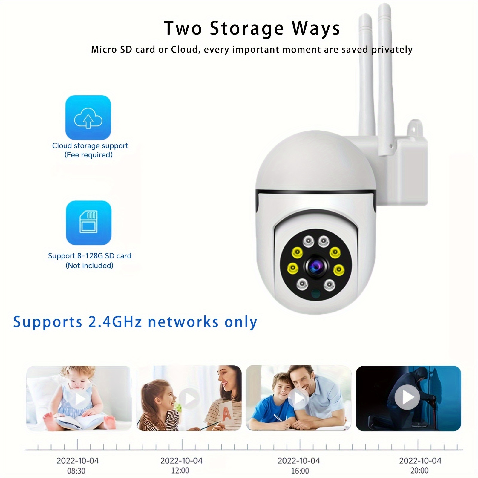 wireless 1080p hd security camera with color night vision 2 way audio pan tilt   smart home wi fi camera for pet safety details 2