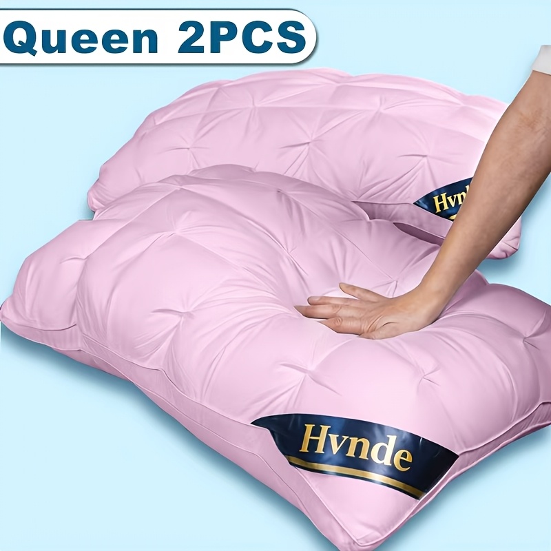 TEMU 2pcs Quality Pillow, Scientific Neck Protection Deep Sleep, High Fluffy Is Not Easy To , Cool And Breathable To To , Skin-friendly Soft And