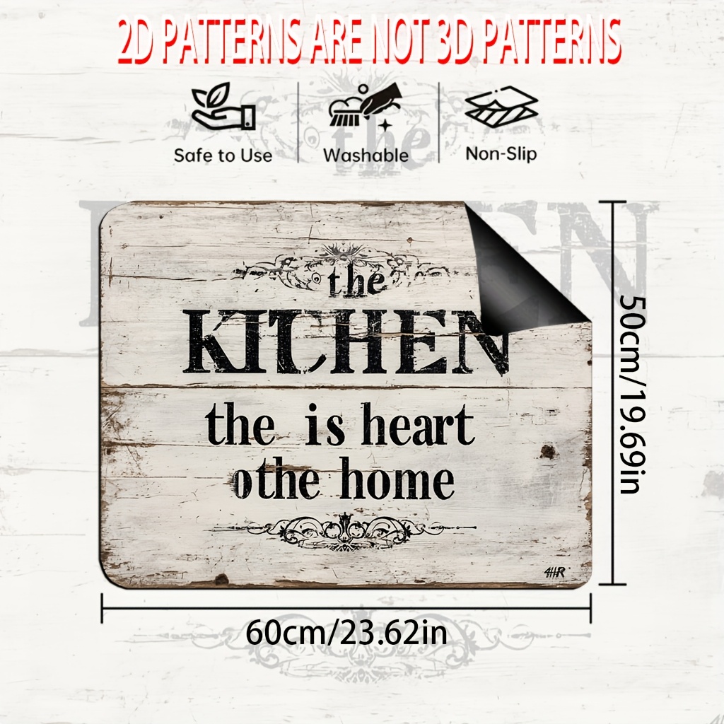 TEMU 1pc, 2d Flat Printing Stove Protection Pad, Stove Top Protector Cover, Heart Shaped Pattern, Coffee Mat For Countertop For Multipurpose Oven,