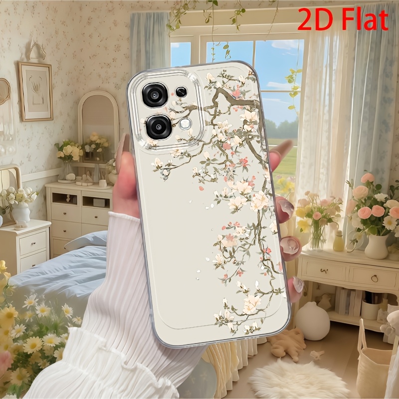 TEMU Phone Case: 2d Flat Elegant Petal Phone Case, Suitable For Oppo A3, A3 Pro, A3x, A5 5g, A5 Pro, A5x, A5i, A16, A17k, A18, A20, A38, A40, A55,
