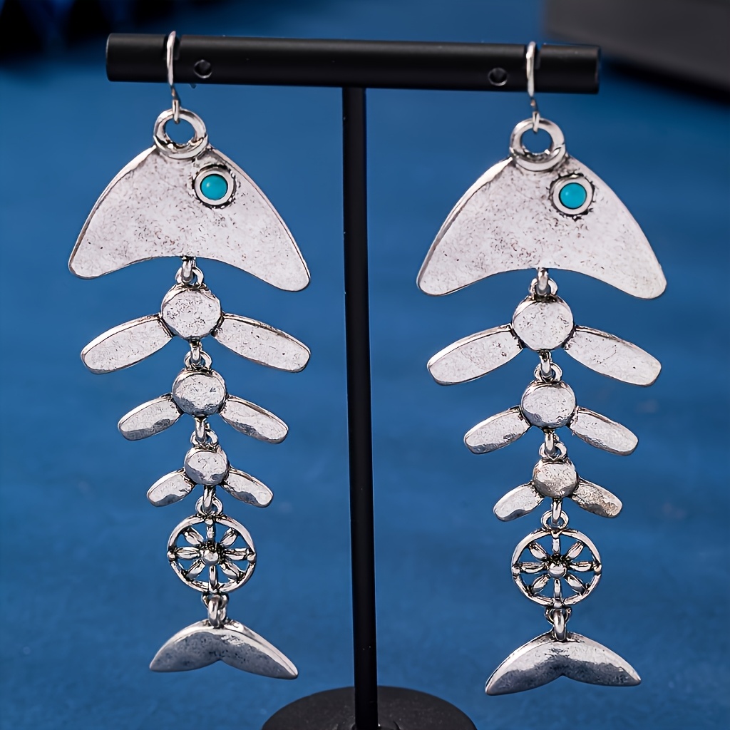 TEMU A Pair Of Minimalist Bohemian- Fishbone Earrings For Women, Suitable For Vacation Parties And Everyday Wear