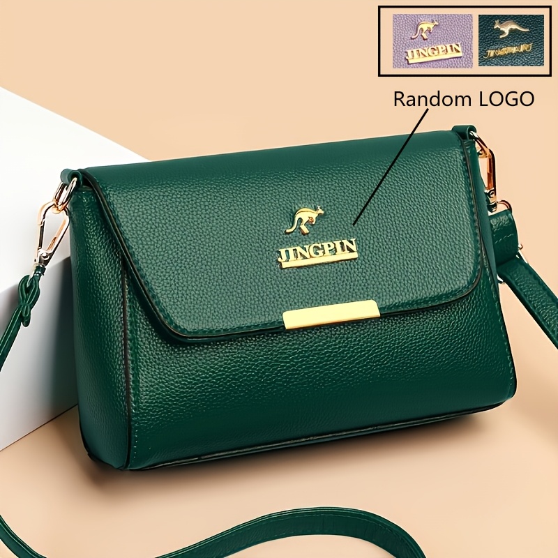 Image of Fashionable Women's Crossbody Bag, Pu Shoulder Bag, Elegant Ladies' Handbag With Adjustable Strap, Lightweight Purse For Daily Use Random Logo