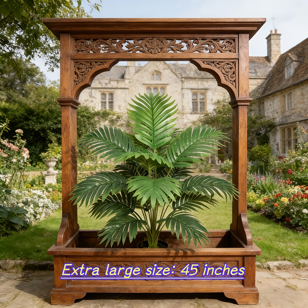Image of 45-inch Ultra-large Courtyard Scenery Simulation Palm Tree, Outdoor Plant, For Garden Courtyard Landscape Upgrade, Suitable For Indoor/outdoor Decoration, Compatible With Spring Festival, Easter