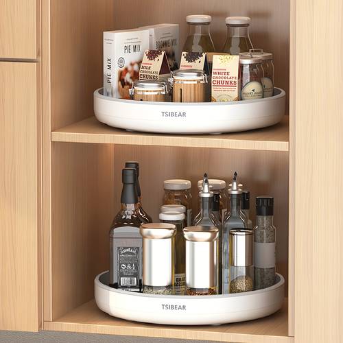 1pc tisibear 360 rotating kitchen e rack multi functional countertop organizer for and condiments non toxic plastic space saving design for cabinets or countertops spices organizer modern kitchen accessory durable plastic kitchen organizers and