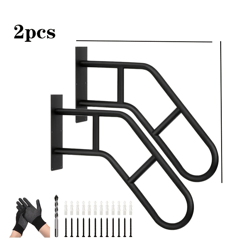 TEMU Metal Heavy-duty Staircase Handrails, Suitable For Outdoor Steps, Wall-mounted Safety Staircase Handrails, Doors, Bathrooms, Toilets, 1-3 Step