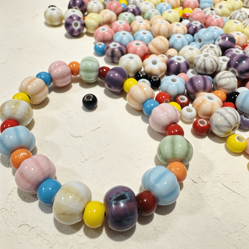 80pcs Mixed Ceramic Beads Set for Jewelry Making