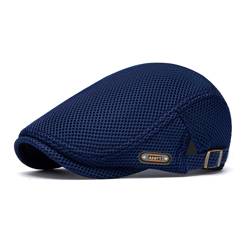 TEMU Summer Hollow Mesh Duckbill Cap Breathable Beret Women's Korean Style Trendy Sun Hat Men' Color Hat