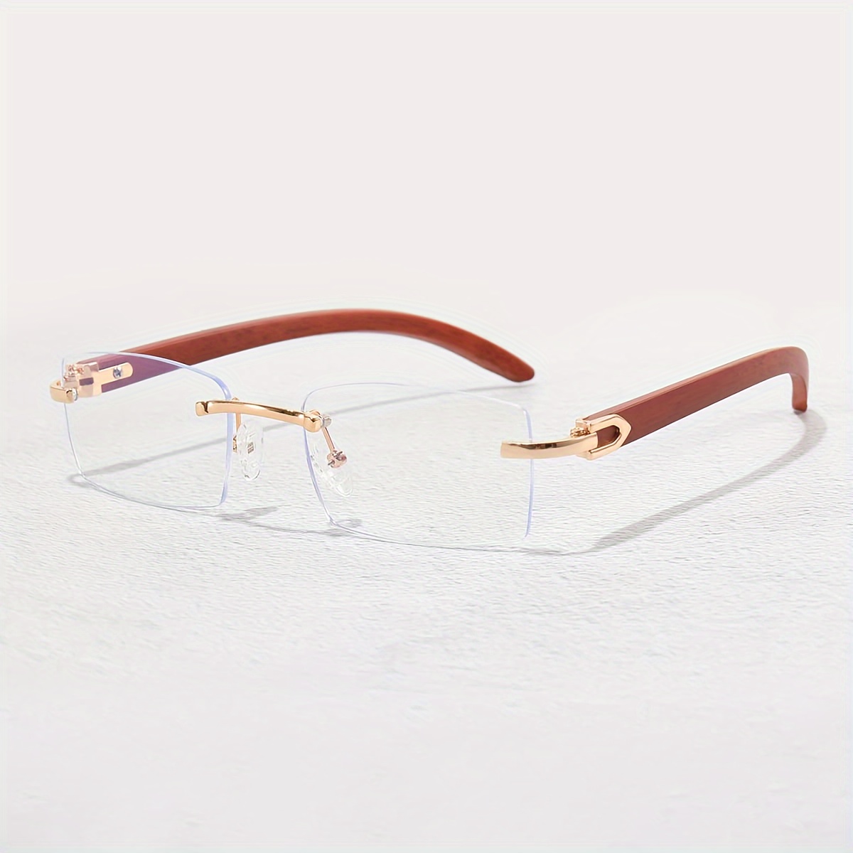 

Rectangular Decorative Eyewear For Men, Metal Frame, With And Shell Accessory, For Fashionable Non-prescription Blue Light Blocking Glasses