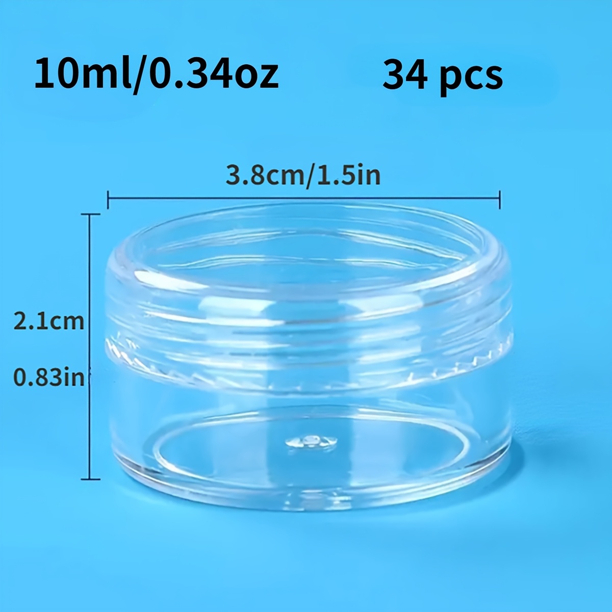 TEMU 34pcs Leak-proof Mini Travel Sample Jars - Durable Pet Plastic, Screw-on Lid For Creams, Lip Balms, & More - Outdoor Activities & Travel Storage