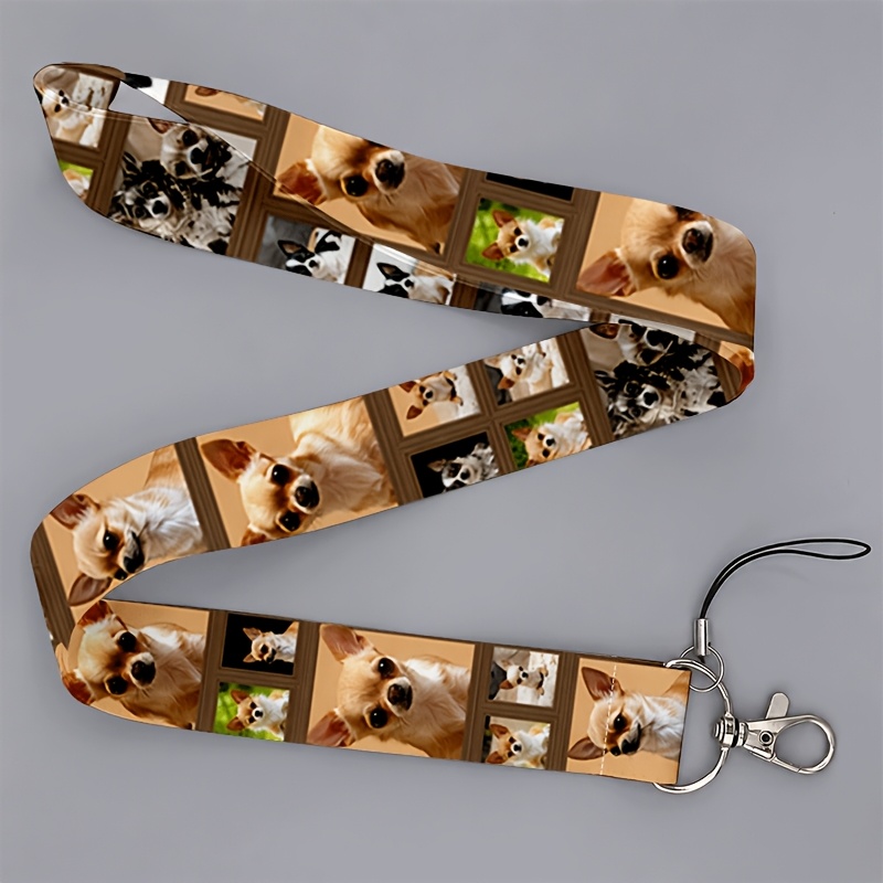 TEMU Cordón con estampado de foto de Chihuahua unisex, 2D, ideal para trabajadores de oficina y , con múltiples rejillas, para teléfonos y