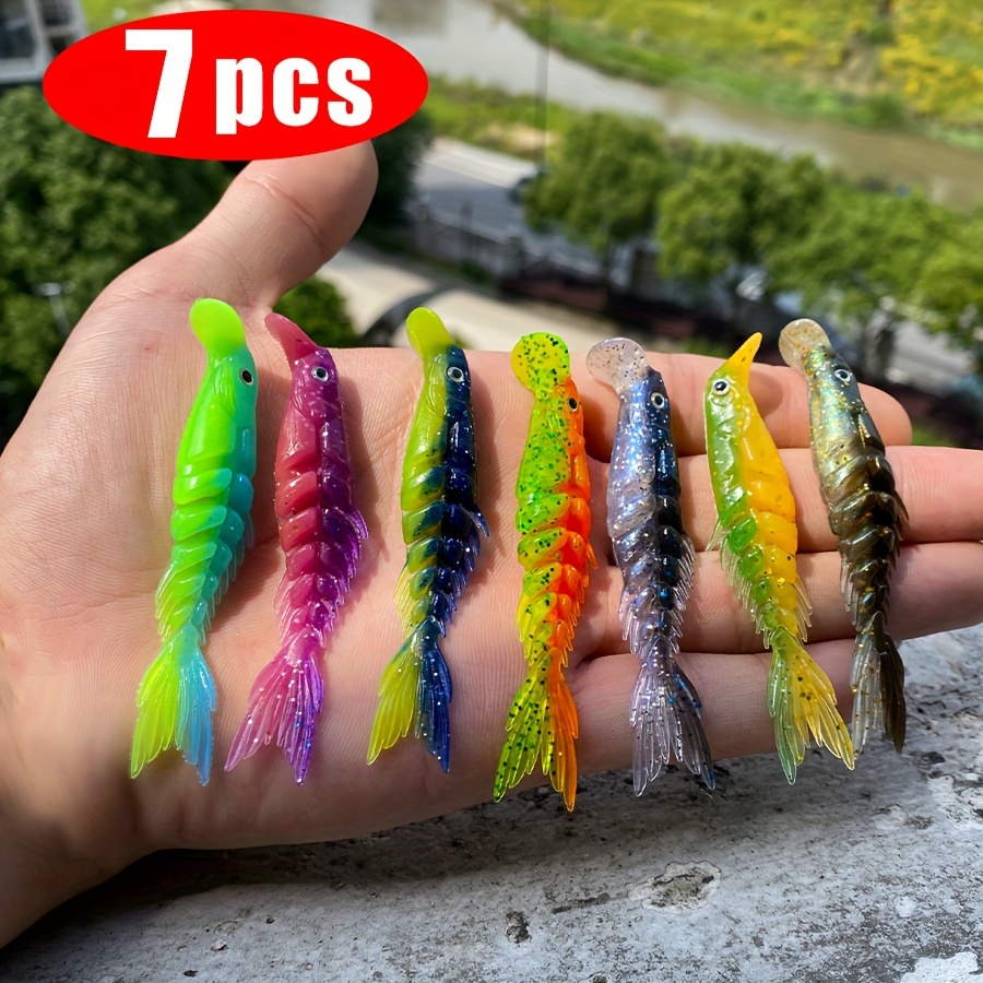 

7pcs Artificial Soft Baits, Multi-segment Fishing Lures For Bass Pike Walleye, Fishing Accessories For Saltwater & Freshwater