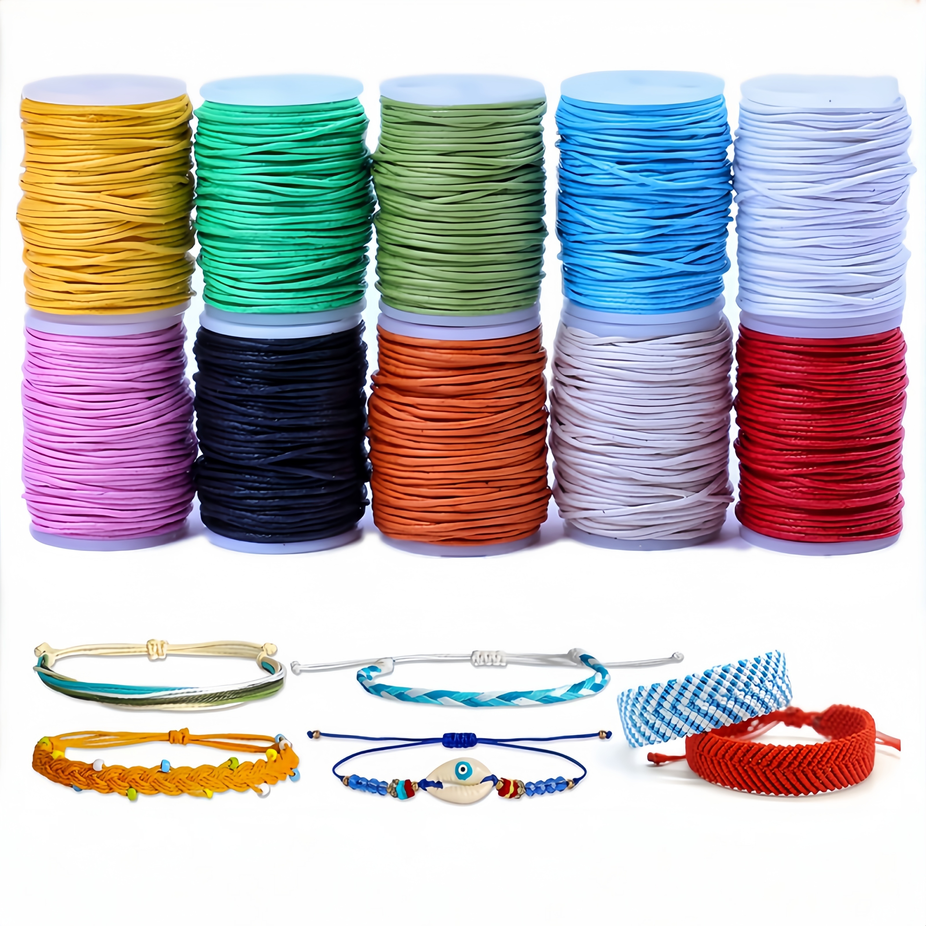 

10 Color Braided Cotton Cord For Diy Beads And Jewelry - Non-stretchy