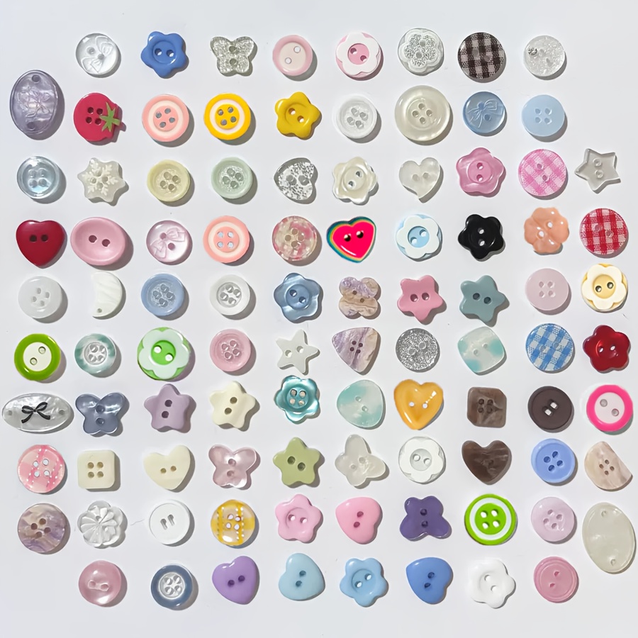 40pcs random color high gloss ins colored buttons diy handmade resin decorations bead accessories cute buttons
