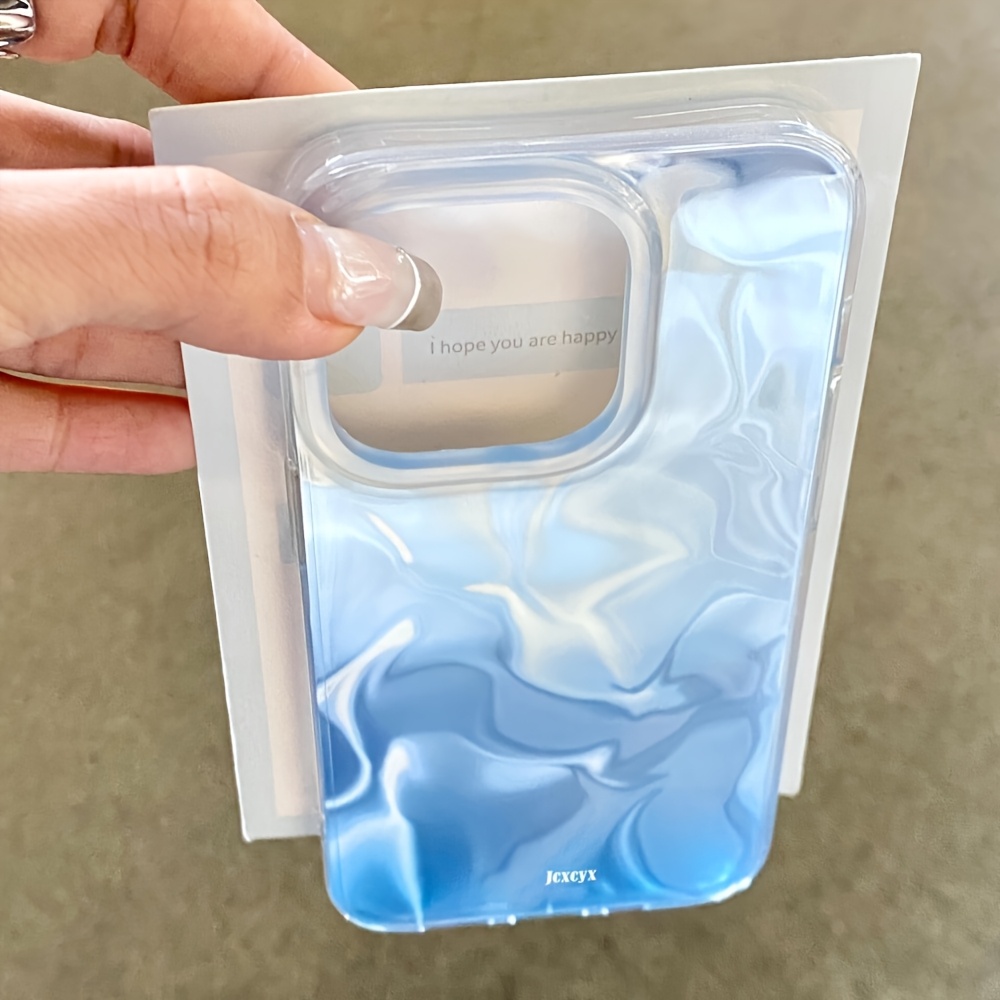 TEMU para teléfono: Nueva para iPhone con ondulación de agua y degradado rosa, compatible con iPhone 11/12/13/14/15/16/17, iPhone 16/15/14/13/12/11