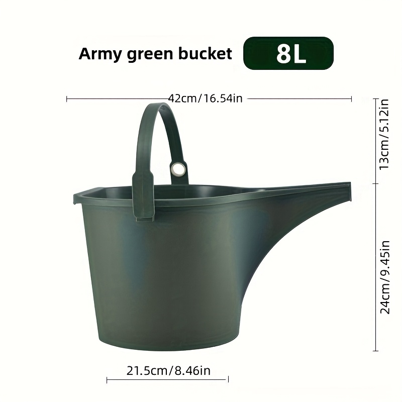 8l Watering Can With Measurement Scale, Plastic Fertilizer Bucket, Long-spout Garden Watering Bucket For Vegetable And Flower Watering