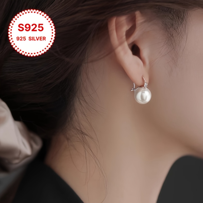 TEMU 925 Sterling Silver Hypoallergenic Round Hoop Earrings For Women, Light Luxury Elegant High-end Designer Earrings, Fashionable Versatile Niche