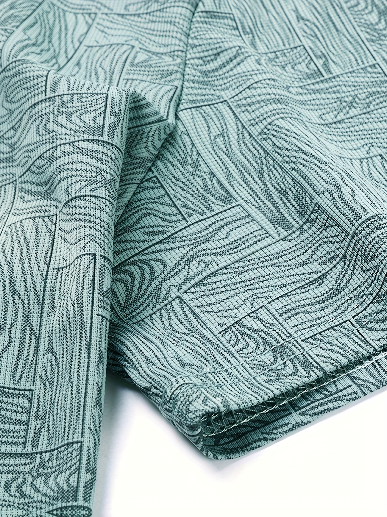 ανδρικό καλοκαιρινό πουκάμισο - περιστασιακό με κοντά μανίκια, γιακάς με κουμπιά, καφέ γεωμετρικό σχέδιο, ελαφρύ μείγμα πολυεστέρα, ιδανικό για περιστασιακή ενδυμασία και γκολφ Στοιχεία είδους 7