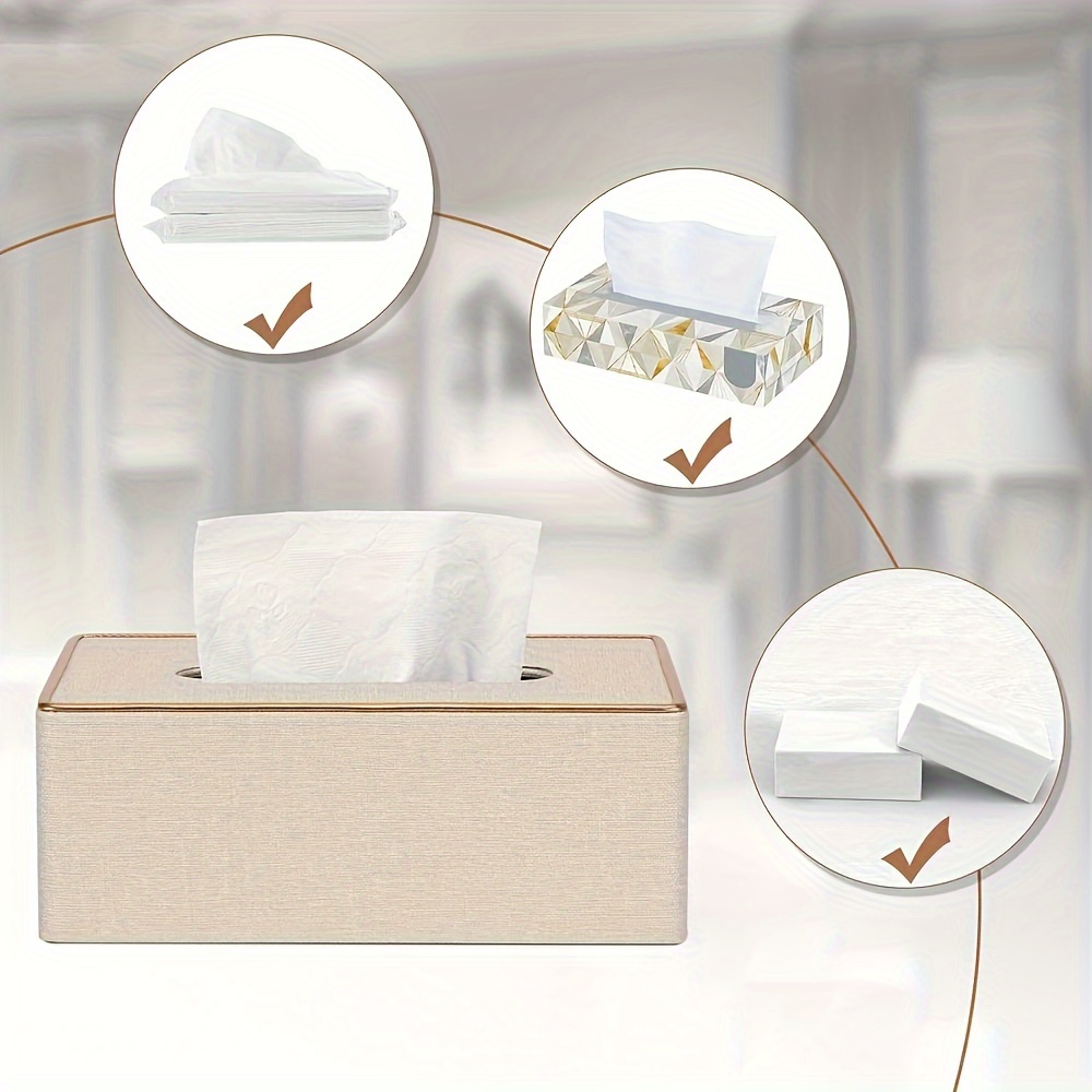 luxury   leather tissue box household daily use desktop tissue storage box paper towel storage box suitable for bedroom living room and car kitchen home decoration bathroom accessories Product details 1