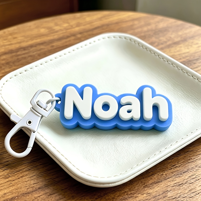 TEMU [3d Custom] 1pc Personalized Letter Keychain, Double Layer Keychain, Custom Name Keychain, Ideal As Personalized Gift For Family, , Backpack