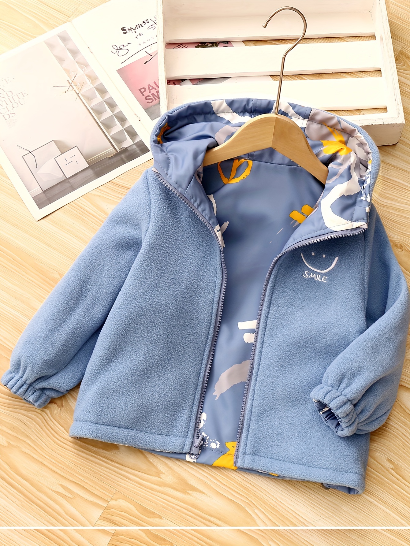Veste Hiver Enfant à Capuche Zippée - Sweat-Shirt Chaud Garçon Taille 86 - Matière Coton/Polyester