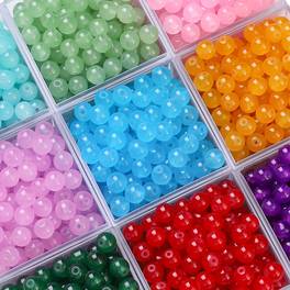 50 100pcs 6mm colorful glass jelly baked paint round beads random color mixing making kit for making necklace and bracelet fashionable and versatile diy handmade accessories