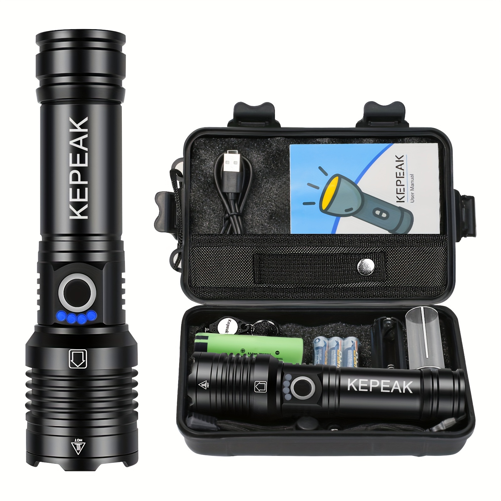 

Rechargeable High Lumens Led Flashlight - Super Bright - Tactical Zoom