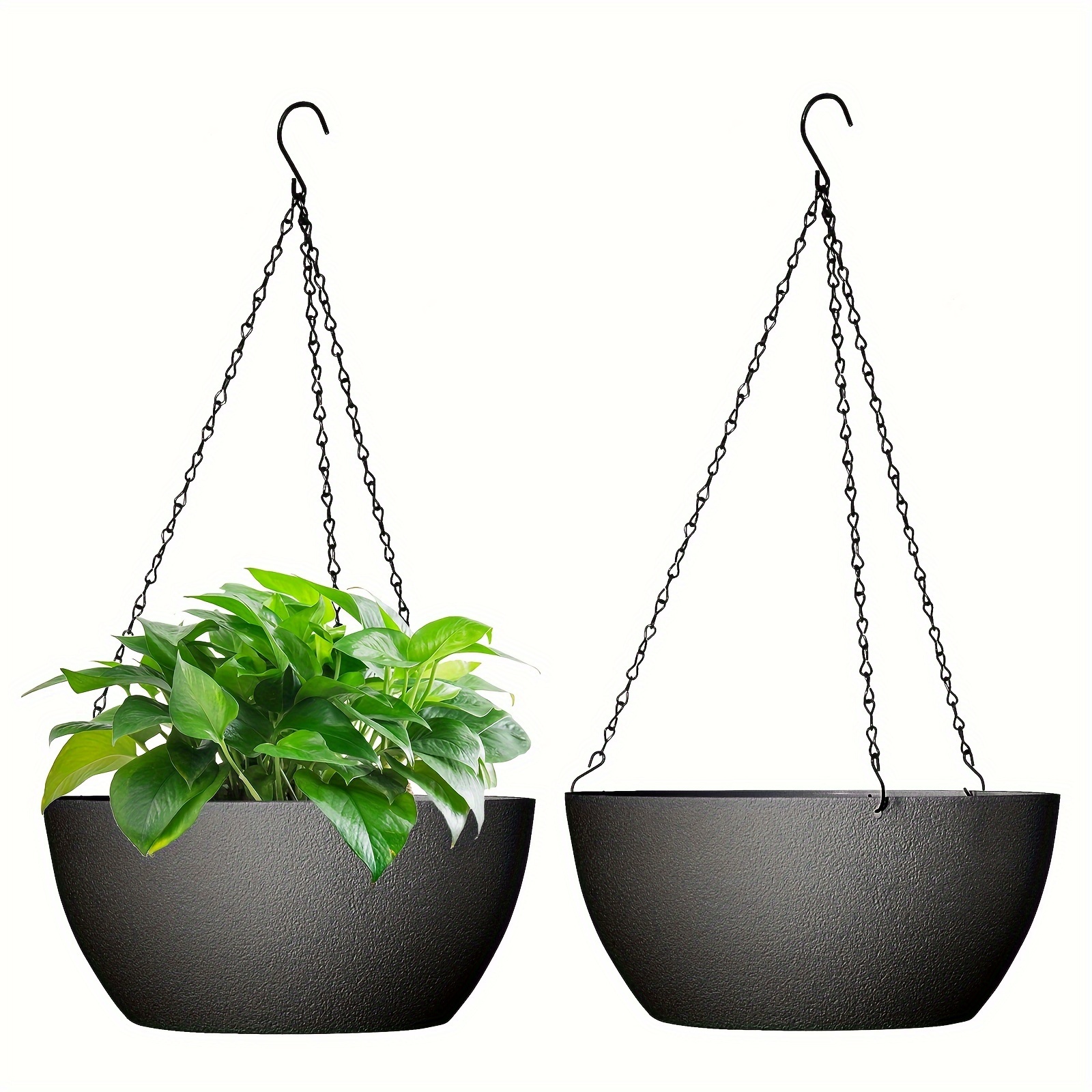 

2pcs, Ten-inch Hanging Pots Flower Pot Indoor Modern Decorative Pots For Plants With Drainage Hole And Tray For All House Plants, Succulents, Flowers, And Cactus