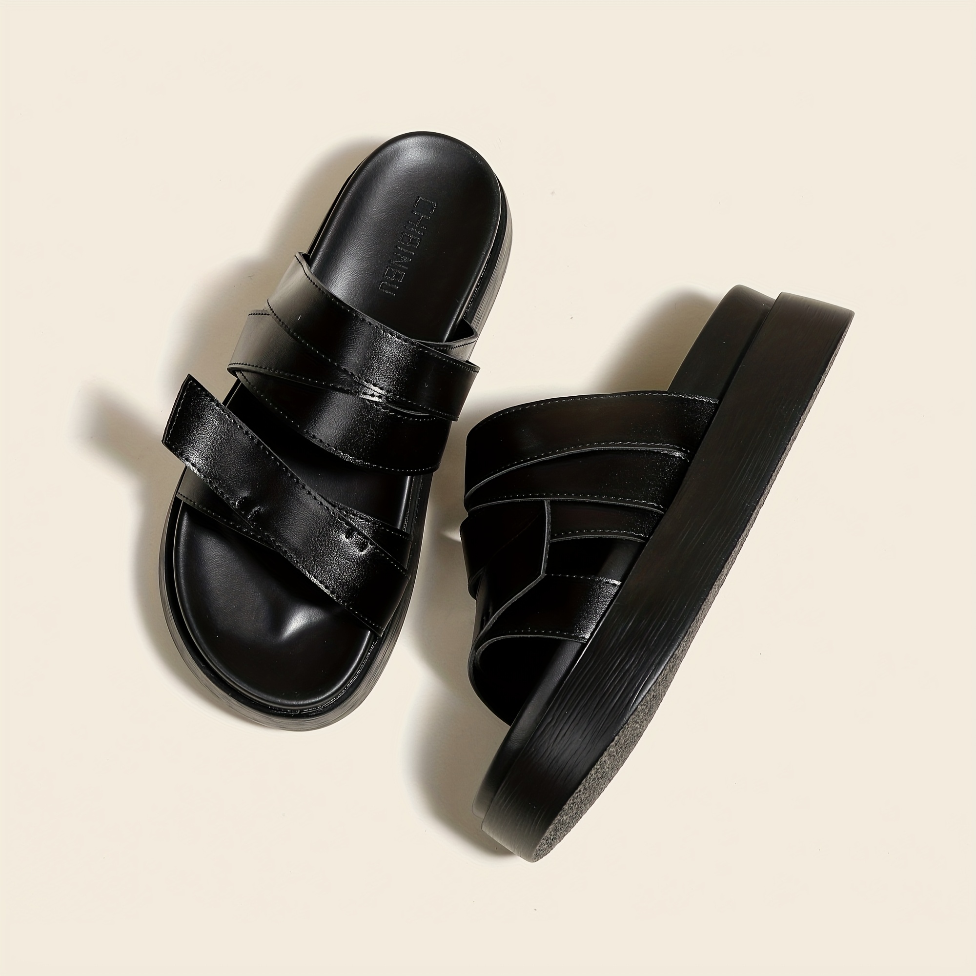TEMU Fashionable Women's Platform Slippers, New Summer Style For Outdoor Wear, Fairy-style Pairing With Skirts, Versatile Soft-soled Platform Shoes,
