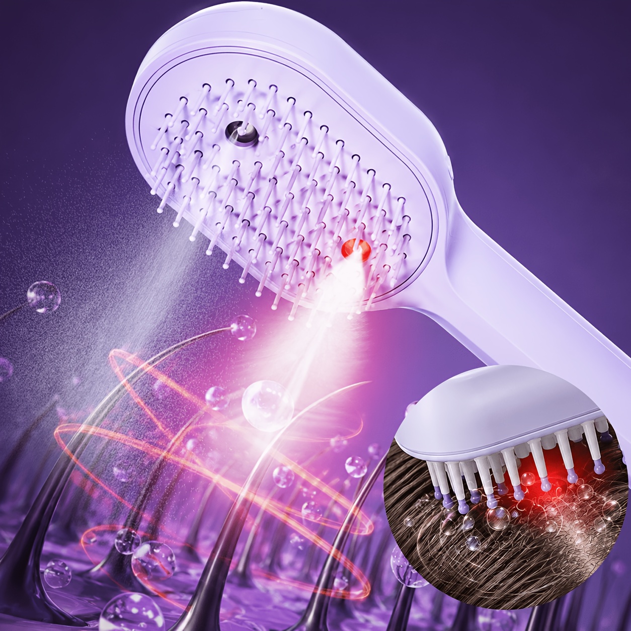 portable usb rechargeable electric scalp massager comb with retractable teeth nano mist suitable for all hair types air cushion detangling brush for hair care scalp device for and travel use
