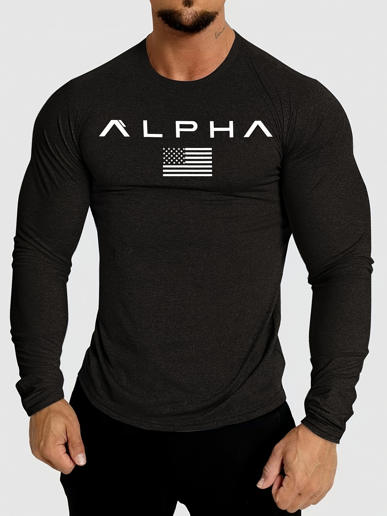 【oan】Attractive Pigment Long Sleeve T-shirt Lowcase Pigment - Long Sleeve T-Shirt for Men | Element