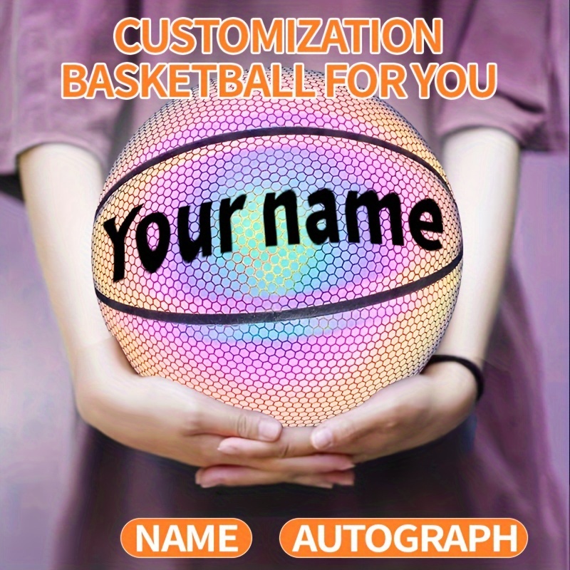 

1pc Customized Personalized Basketball, Custom Engraved Name Christmas Gift, Creative Reflective Basketball, Home Decor Gifts