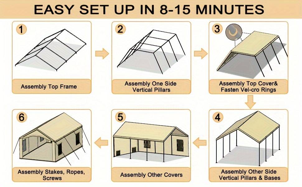 portable paint booth 20x12 5x10ft heavy duty rainproof spray shelter with 8pcs roll up mesh windows floor portable garage spray tent for   parts furnitures painting Product details 3