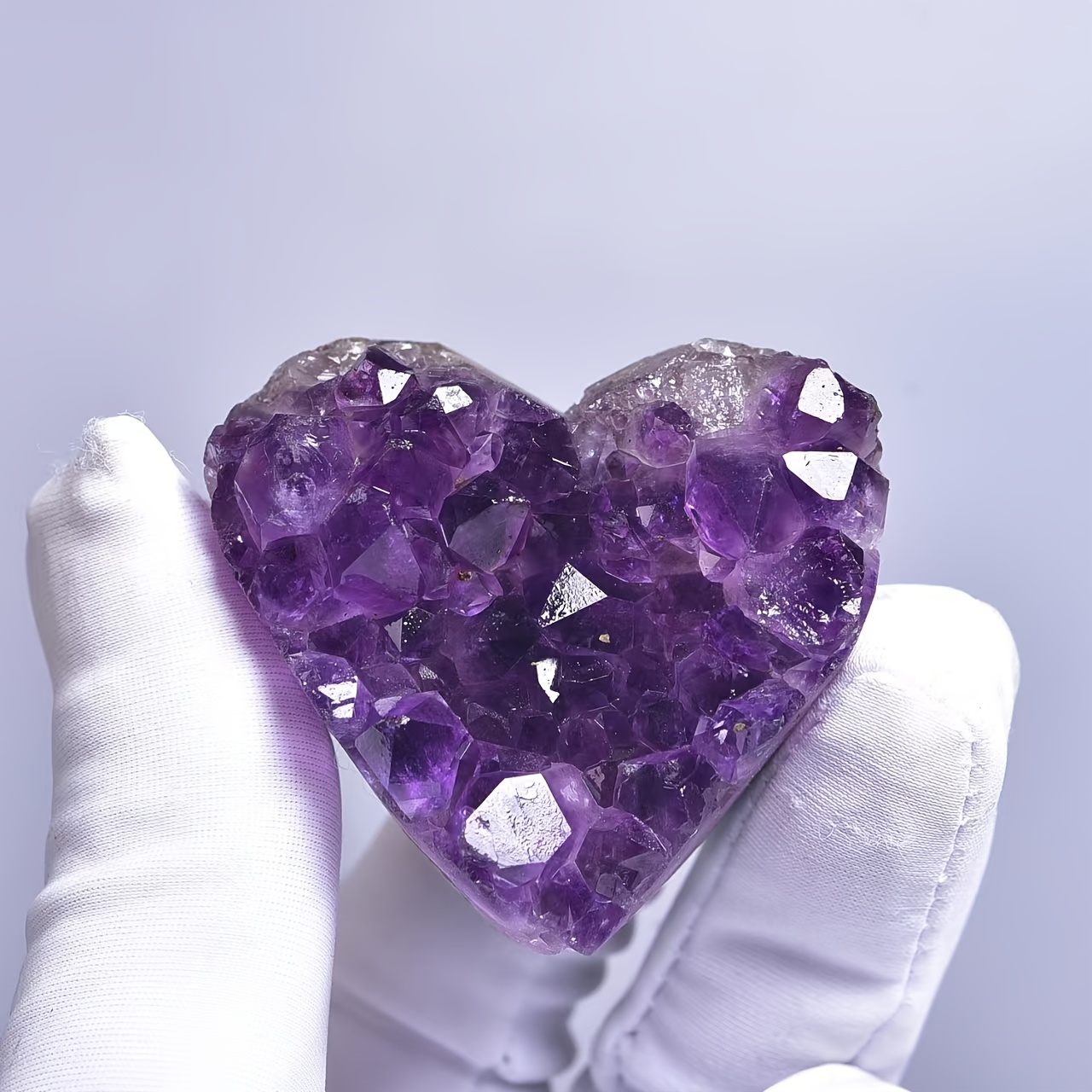   herzförmiger amethyst-cluster, natürlich geschliffen poliert,   für büro- wohnraumdekoration, party- feiertagsdekoration, geburtstags- festtagsgeschenke sowie für kristallmineral- 