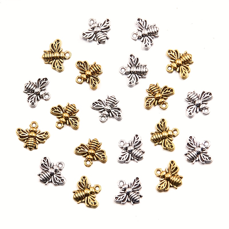 

40pcs 12x13mm Wholesale Metal Alloy Simulation Small Bee Charms Animal Pendant For Jewelry Making Diy Handmade Craft