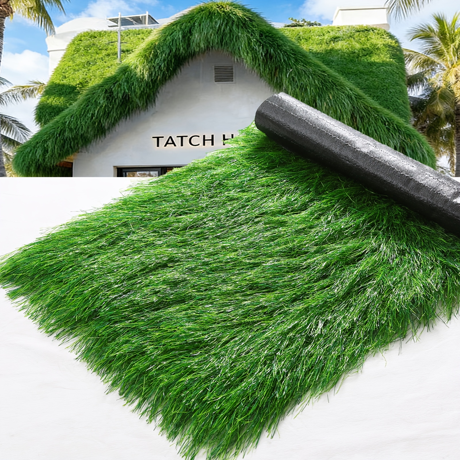 Artificial Thatch, Green Artificial Roof, 1x20m Uv Resistant Synthetic Thatch For Bar Garden Outdoor Gazebo Patio Decor