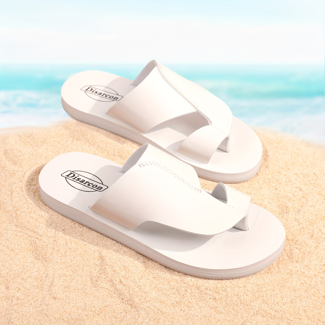 UIN Men\'s Sandals Beach Summer Casual Comfort Slippers (Pure White Blanes 3) mens summer casual slip slippers outdoor non slip wear - Temu main image 3