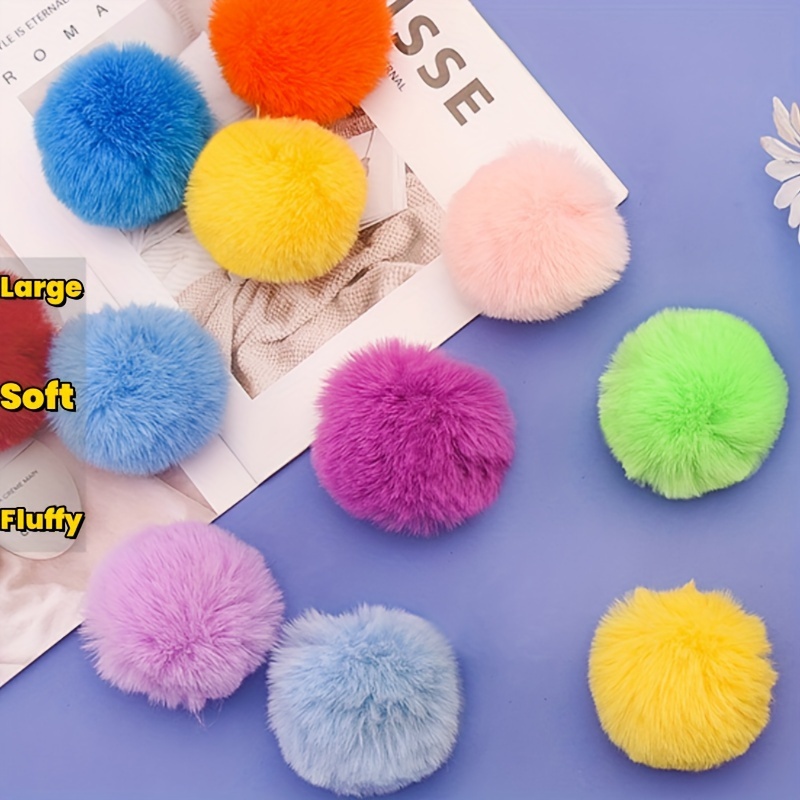 

26pcs 3.15in/8cm Artificial Rabbit Fur Pom-poms With Rings, Diy Fur -poms, Suitable For Hats, Shoes, Scarves, Gloves, Bags And Other Accessories, 13 Colors, 2pcs Color