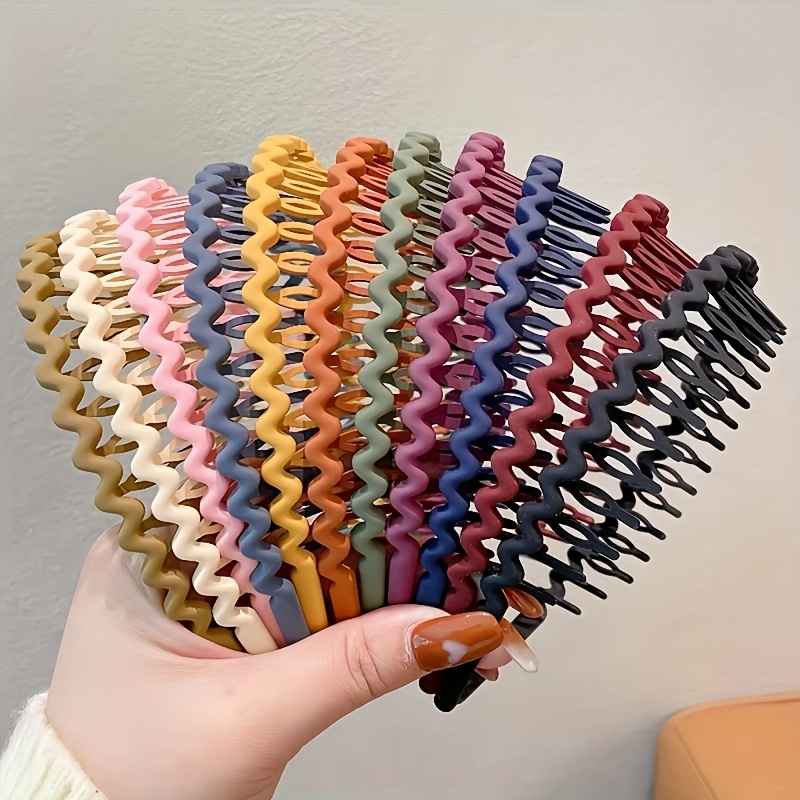 11pcs colorful resin hair bands for women bohemian style non slip headbands with teeth for makeup face washing and mask application assorted colors lightweight and durable hair accessorie