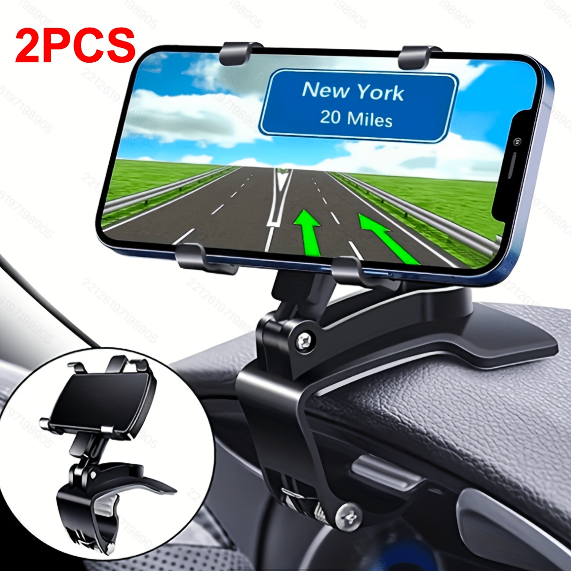 TEMU Car Phone Holder Mount, Rotation Dashboard Phone Holder [upgrade Clip ], Car Phone Mount For Iphone, , Google, , And 4 To 7" Smartphones