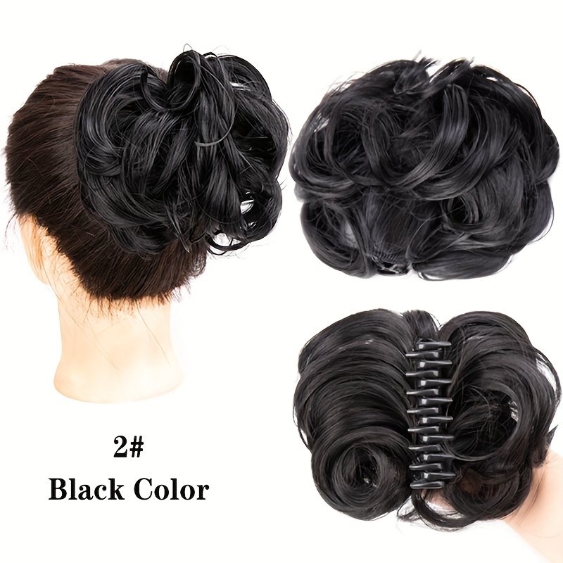 TEMU Women's Claw Clip Hair Claw, Western-style Hair Bun, Fashionable Floral Bud Bun, Messy Fluffy Claw Clip Large Hair Hoop