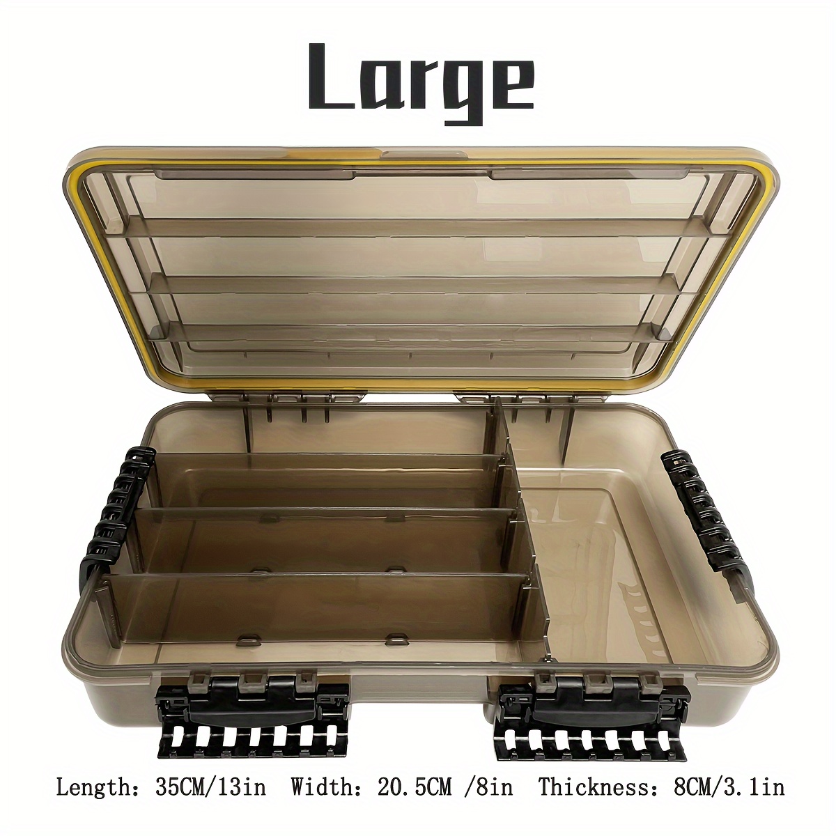 TEMU Niutianyang Waterproof Fishing Tackle Box, Large Capacity Multi-functional Plastic Storage Case For Lures And Accessories, Durable Pp Material