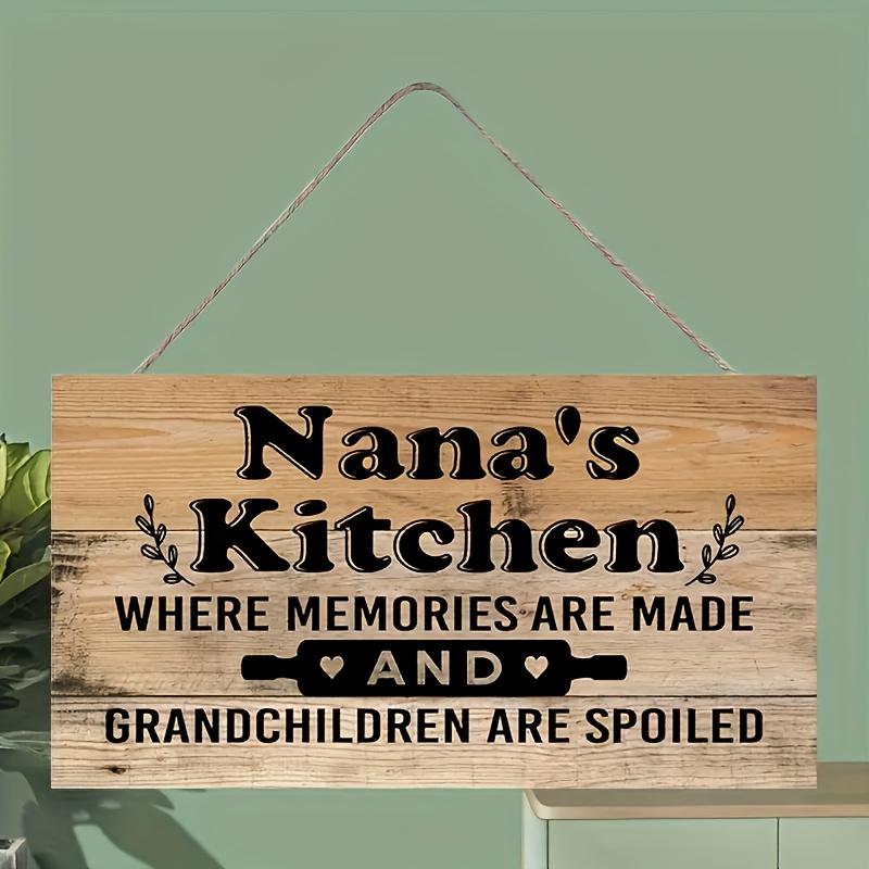 TEMU 1 Rustic Wooden " Kitchen" Sign, "a Fountain Of Memories, A Grandchild's " - Vintage Home Decor, Wall Hanging, Grandma Gift, Gift