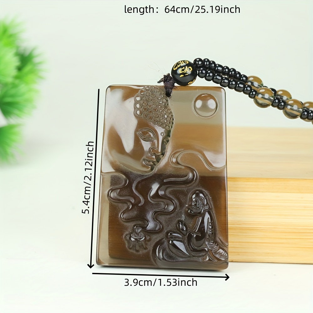Men's & Women's Natural Ice-Type Obsidian Pendant Necklace